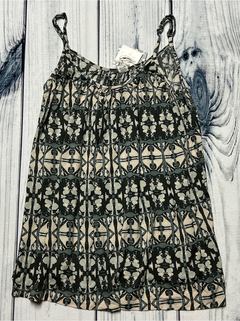 NWT Kate Quinn Gathered Spaghetti Tank Thyme Shibori Size S